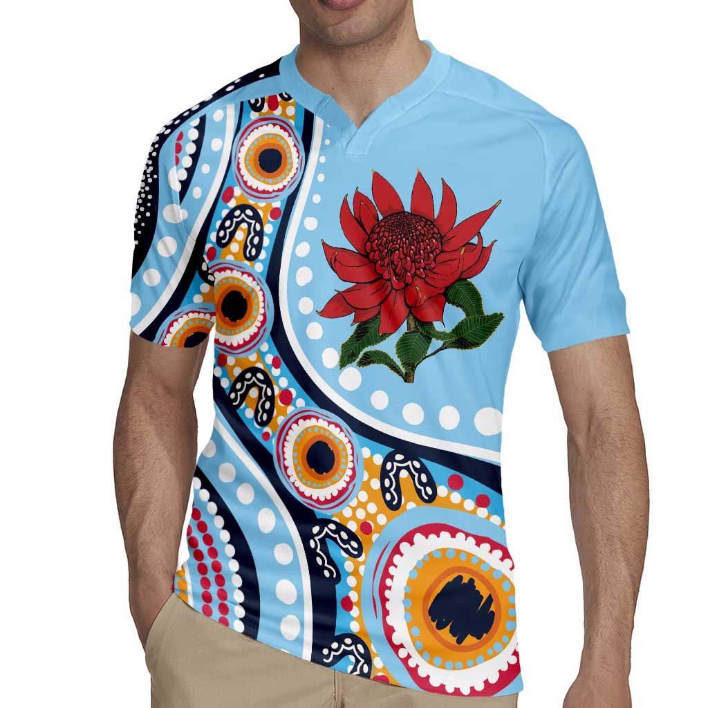 New South Wales Rugby Pacific Custom Rugby Jersey Aboriginal art of Waratah