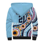 New South Wales Rugby Pacific Custom Sherpa Hoodie Aboriginal art of Waratah