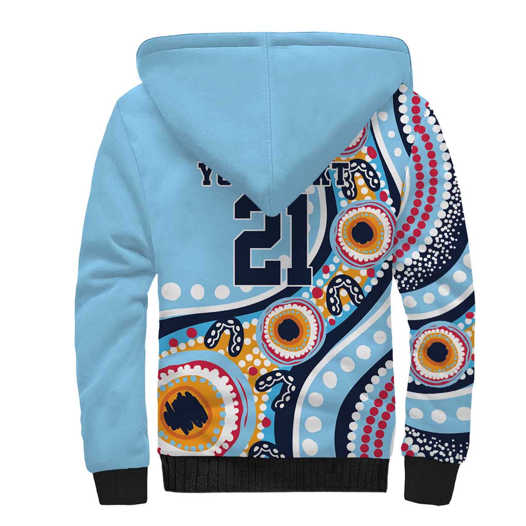 New South Wales Rugby Pacific Custom Sherpa Hoodie Aboriginal art of Waratah