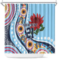 New South Wales Rugby Pacific Custom Shower Curtain Aboriginal art of Waratah