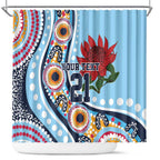 New South Wales Rugby Pacific Custom Shower Curtain Aboriginal art of Waratah