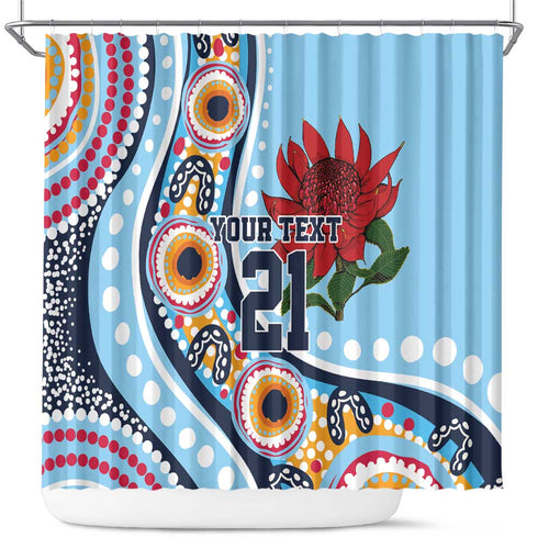 New South Wales Rugby Pacific Custom Shower Curtain Aboriginal art of Waratah