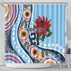 New South Wales Rugby Pacific Custom Shower Curtain Aboriginal art of Waratah