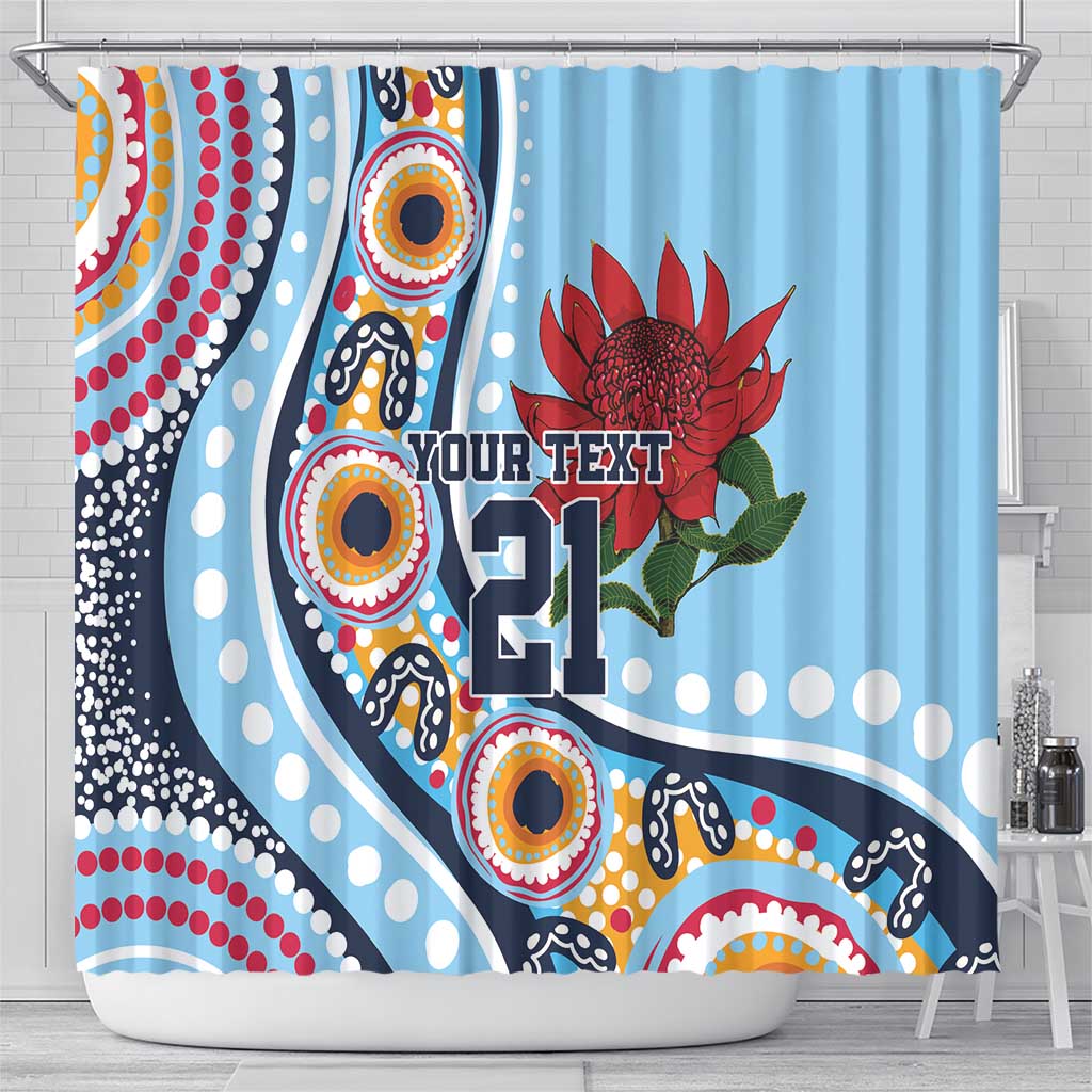 New South Wales Rugby Pacific Custom Shower Curtain Aboriginal art of Waratah