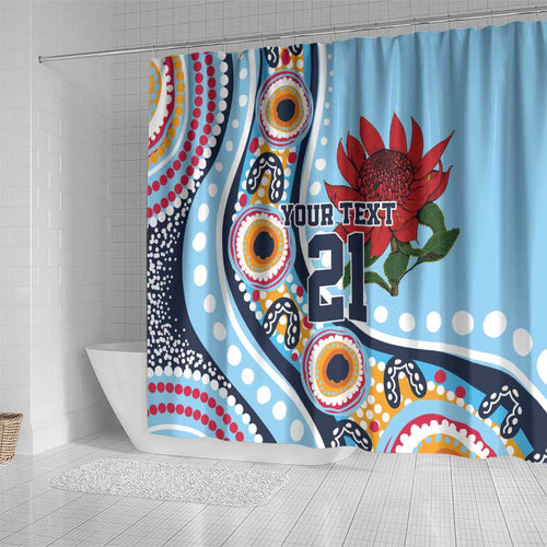 New South Wales Rugby Pacific Custom Shower Curtain Aboriginal art of Waratah