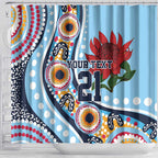 New South Wales Rugby Pacific Custom Shower Curtain Aboriginal art of Waratah
