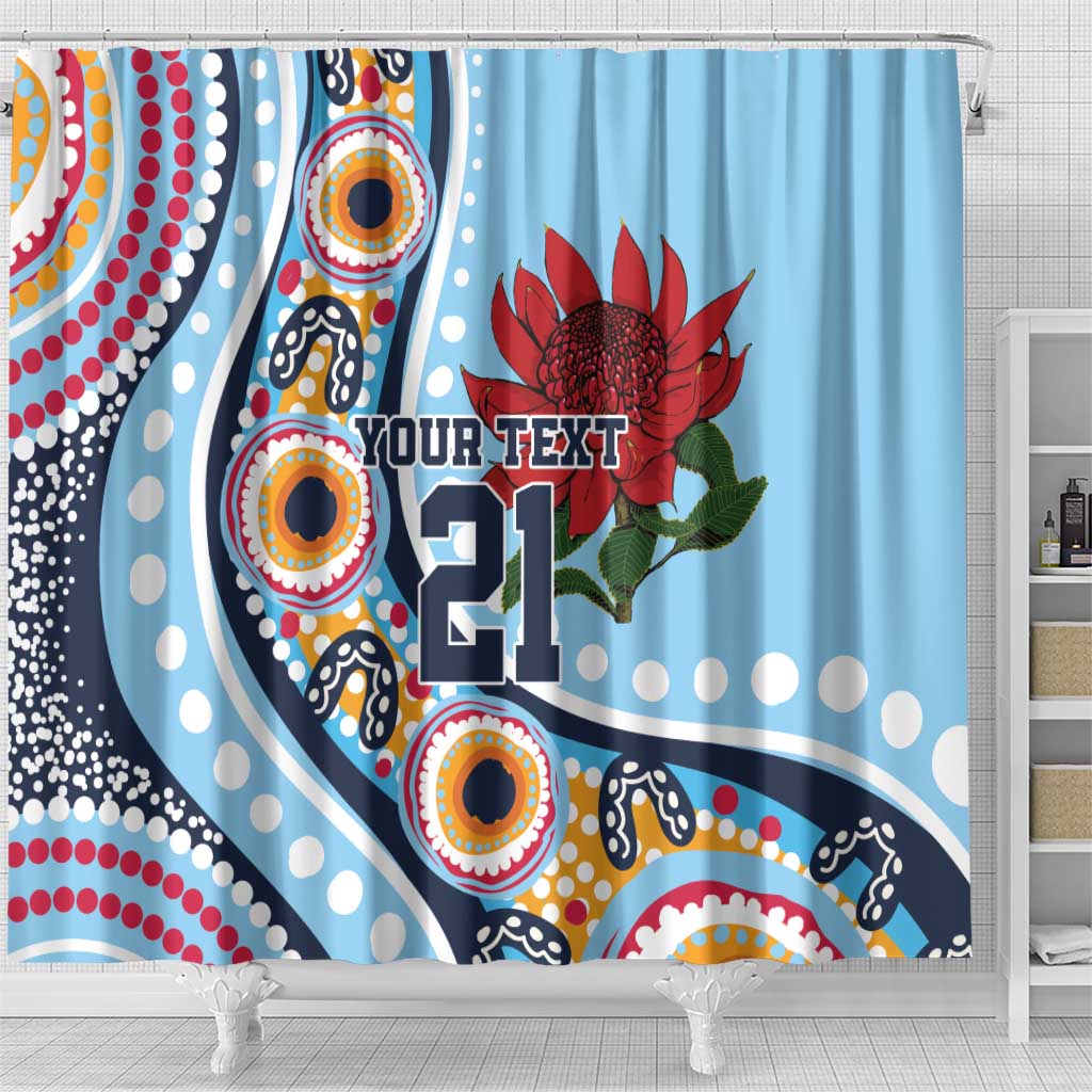 New South Wales Rugby Pacific Custom Shower Curtain Aboriginal art of Waratah