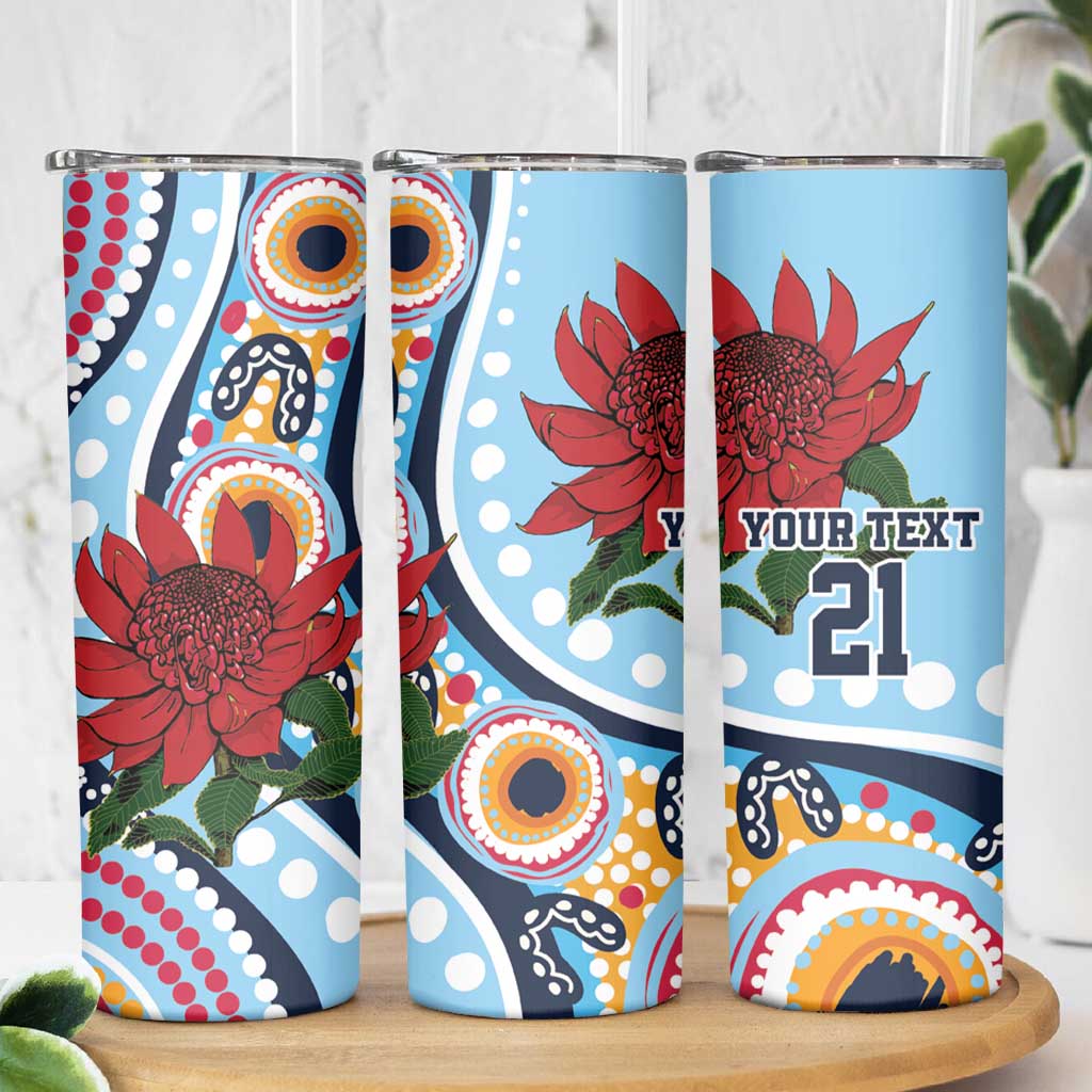 New South Wales Rugby Pacific Custom Skinny Tumbler Aboriginal art of Waratah