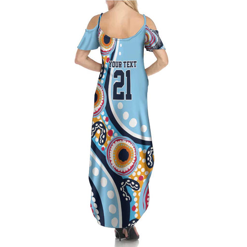 New South Wales Rugby Pacific Custom Summer Maxi Dress Aboriginal art of Waratah