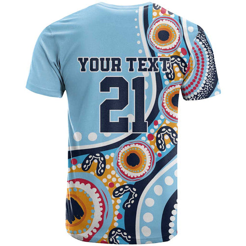 New South Wales Rugby Pacific Custom T Shirt Aboriginal art of Waratah