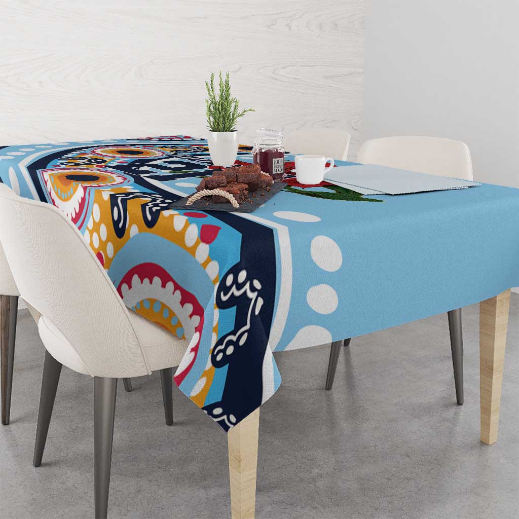 New South Wales Rugby Pacific Custom Tablecloth Aboriginal art of Waratah