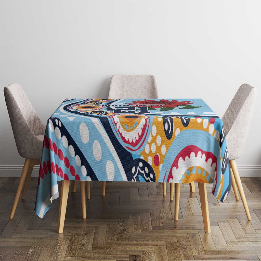 New South Wales Rugby Pacific Custom Tablecloth Aboriginal art of Waratah