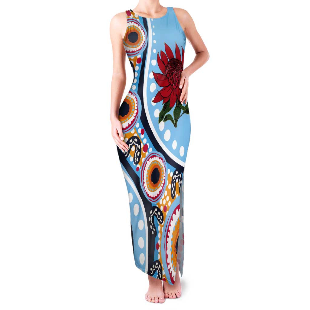 New South Wales Rugby Pacific Custom Tank Maxi Dress Aboriginal art of Waratah