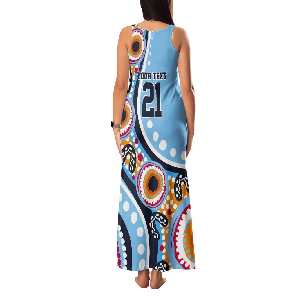 New South Wales Rugby Pacific Custom Tank Maxi Dress Aboriginal art of Waratah