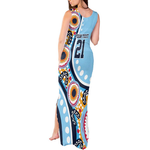 New South Wales Rugby Pacific Custom Tank Maxi Dress Aboriginal art of Waratah