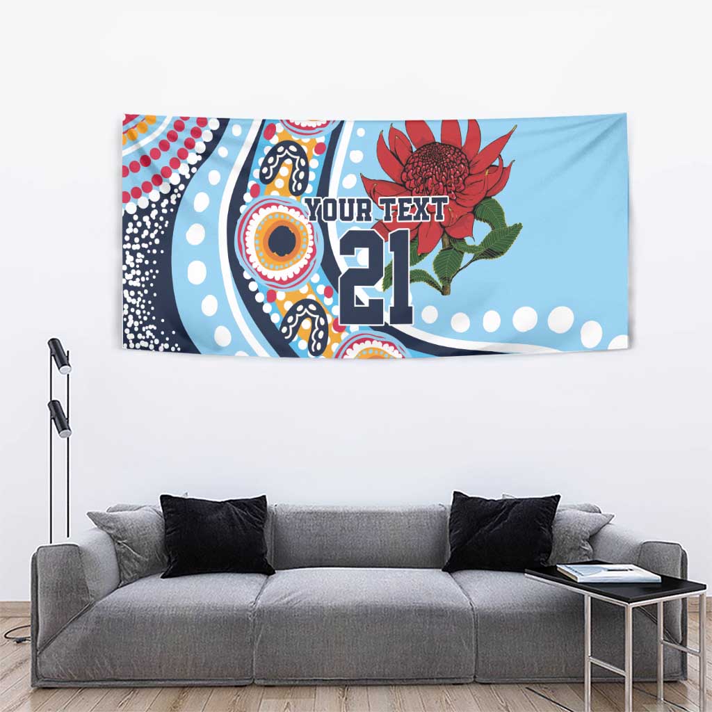 New South Wales Rugby Pacific Custom Tapestry Aboriginal art of Waratah