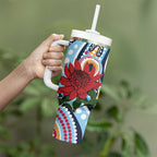 New South Wales Rugby Pacific Custom Tumbler With Handle Aboriginal art of Waratah