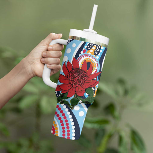 New South Wales Rugby Pacific Custom Tumbler With Handle Aboriginal art of Waratah
