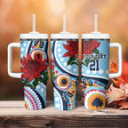 New South Wales Rugby Pacific Custom Tumbler With Handle Aboriginal art of Waratah