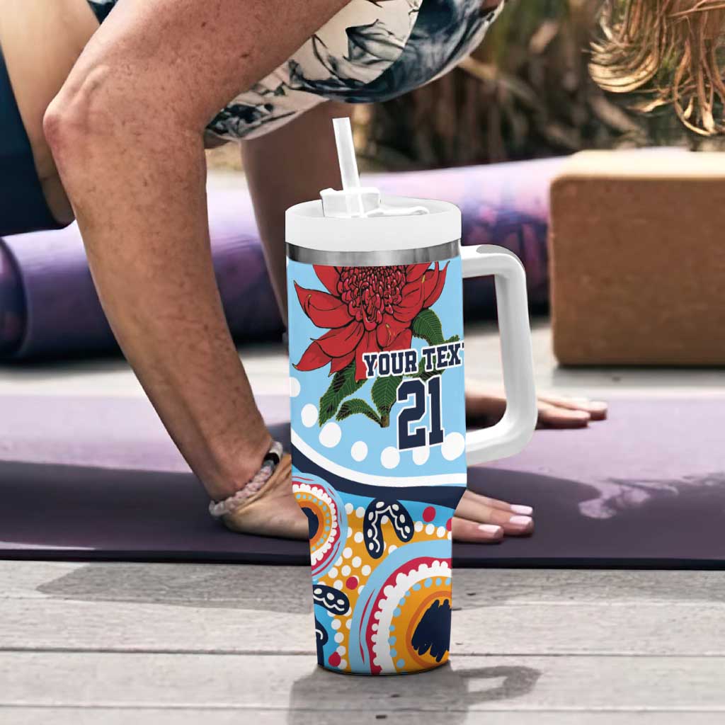 New South Wales Rugby Pacific Custom Tumbler With Handle Aboriginal art of Waratah