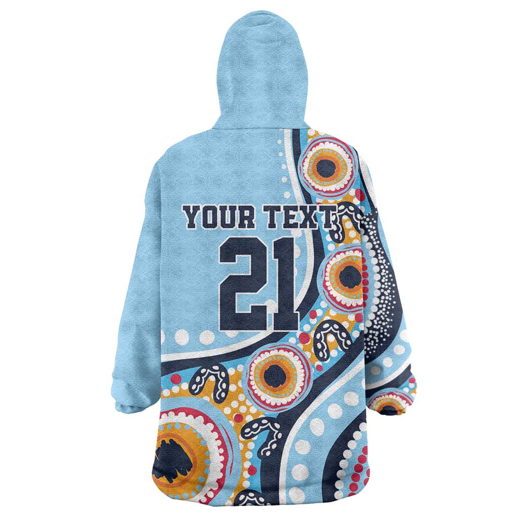 New South Wales Rugby Pacific Custom Wearable Blanket Hoodie Aboriginal art of Waratah