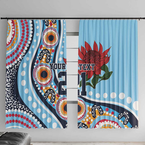 New South Wales Rugby Pacific Custom Window Curtain Aboriginal art of Waratah