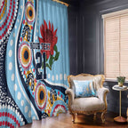 New South Wales Rugby Pacific Custom Window Curtain Aboriginal art of Waratah