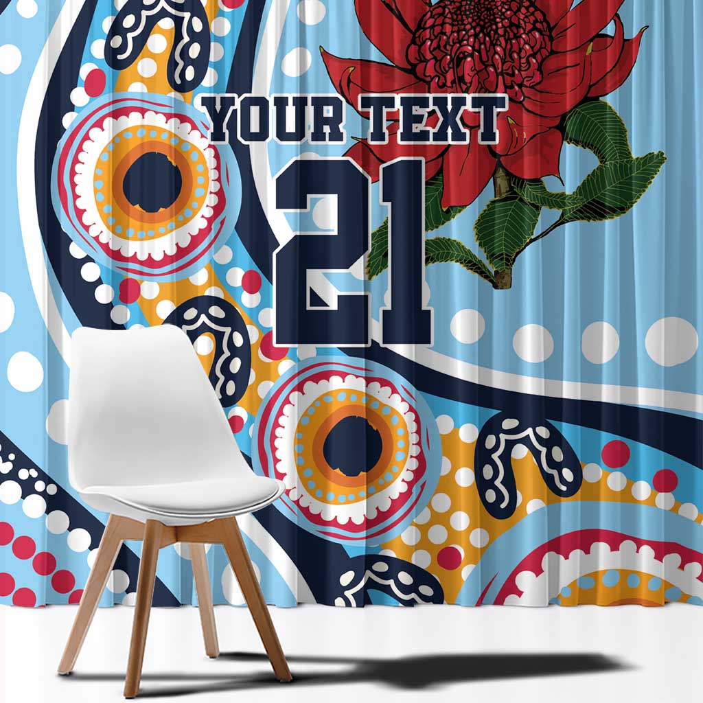 New South Wales Rugby Pacific Custom Window Curtain Aboriginal art of Waratah