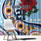 New South Wales Rugby Pacific Custom Window Curtain Aboriginal art of Waratah