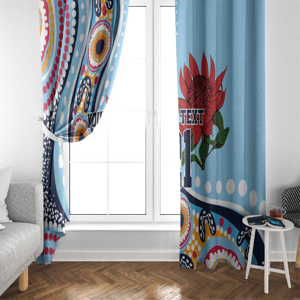 New South Wales Rugby Pacific Custom Window Curtain Aboriginal art of Waratah