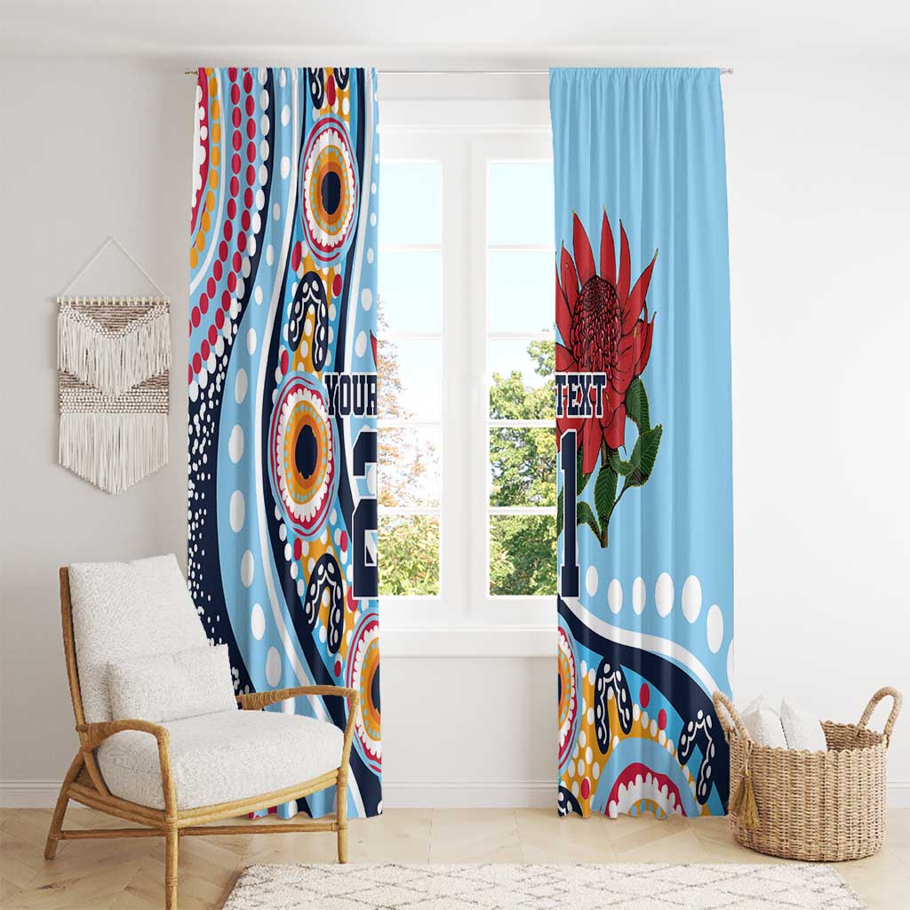 New South Wales Rugby Pacific Custom Window Curtain Aboriginal art of Waratah