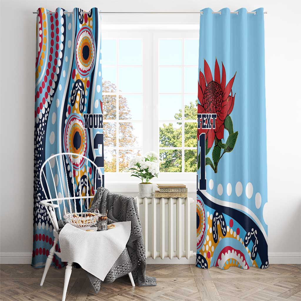 New South Wales Rugby Pacific Custom Window Curtain Aboriginal art of Waratah