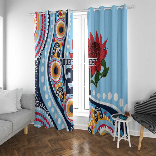 New South Wales Rugby Pacific Custom Window Curtain Aboriginal art of Waratah