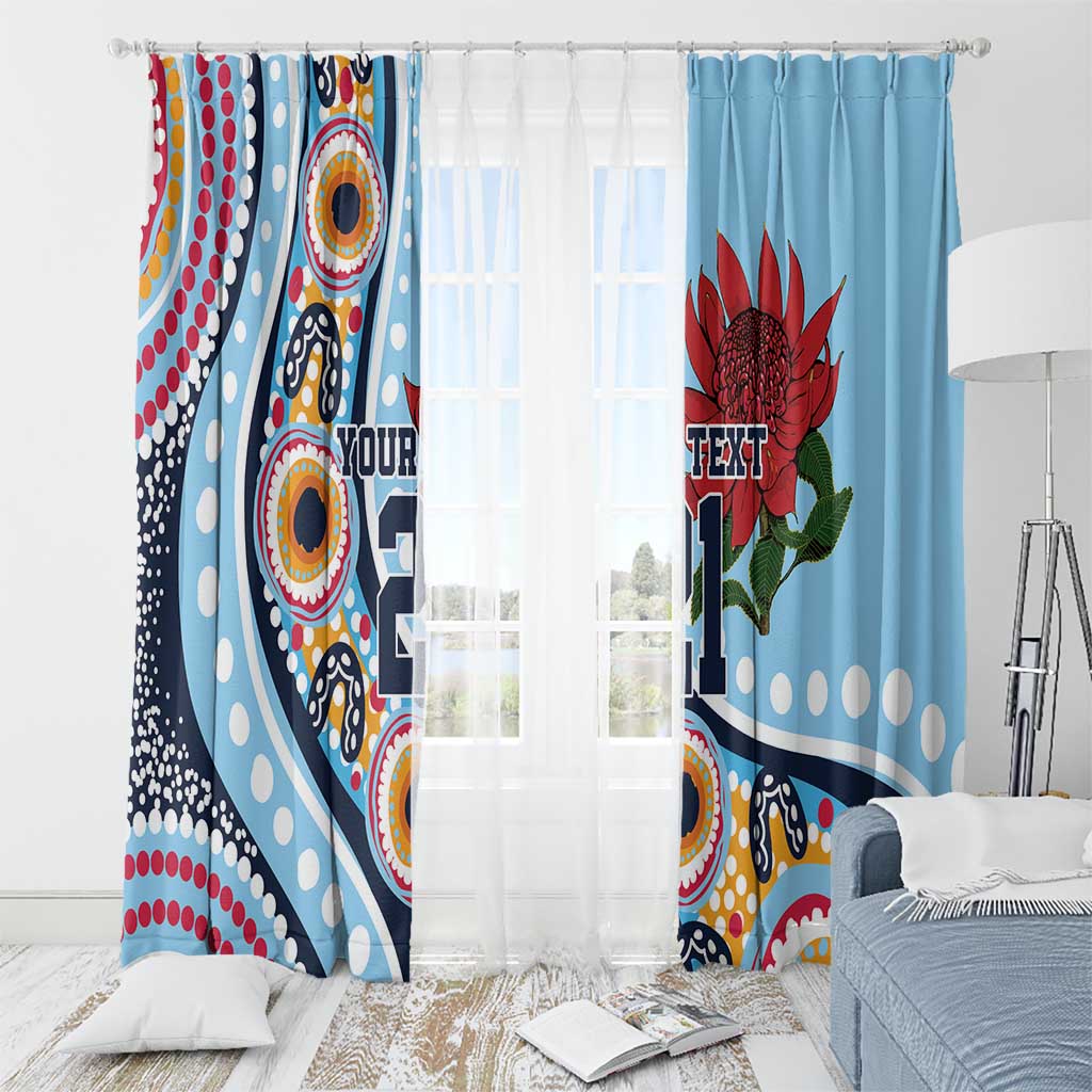 New South Wales Rugby Pacific Custom Window Curtain Aboriginal art of Waratah