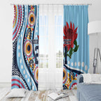 New South Wales Rugby Pacific Custom Window Curtain Aboriginal art of Waratah