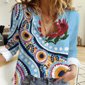 New South Wales Rugby Pacific Custom Women Casual Shirt Aboriginal art of Waratah