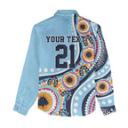 New South Wales Rugby Pacific Custom Women Casual Shirt Aboriginal art of Waratah