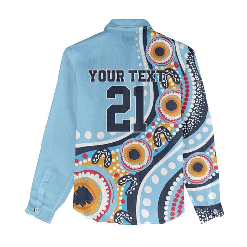 New South Wales Rugby Pacific Custom Women Casual Shirt Aboriginal art of Waratah