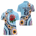 New South Wales Rugby Pacific Custom Women Polo Shirt Aboriginal art of Waratah