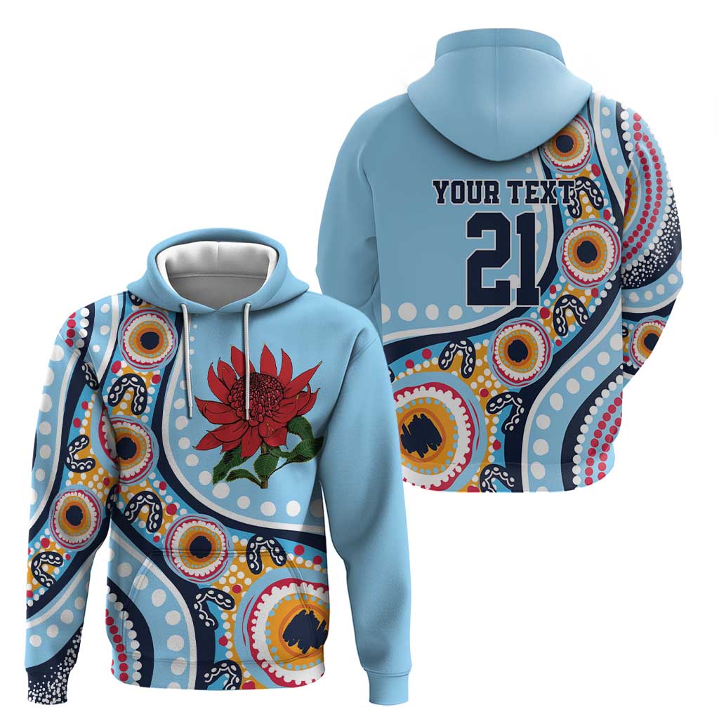 New South Wales Rugby Pacific Custom Zip Hoodie Aboriginal art of Waratah