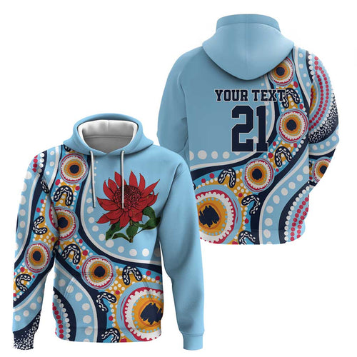 New South Wales Rugby Pacific Custom Zip Hoodie Aboriginal art of Waratah