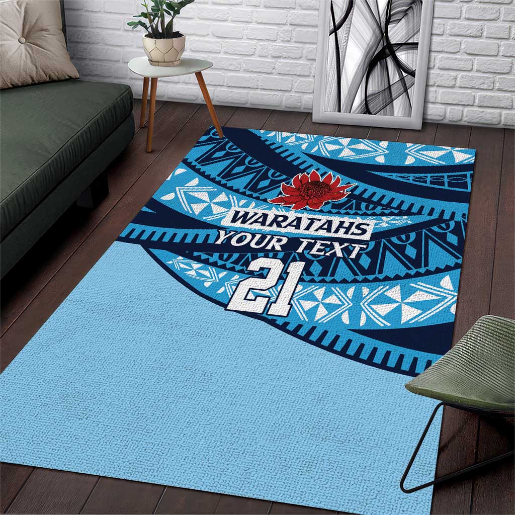 New South Wales Rugby Pacific Custom Area Rug Pasifika Tapa Pattern