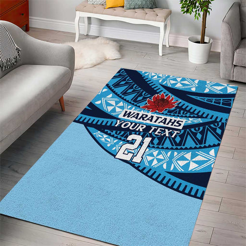 New South Wales Rugby Pacific Custom Area Rug Pasifika Tapa Pattern