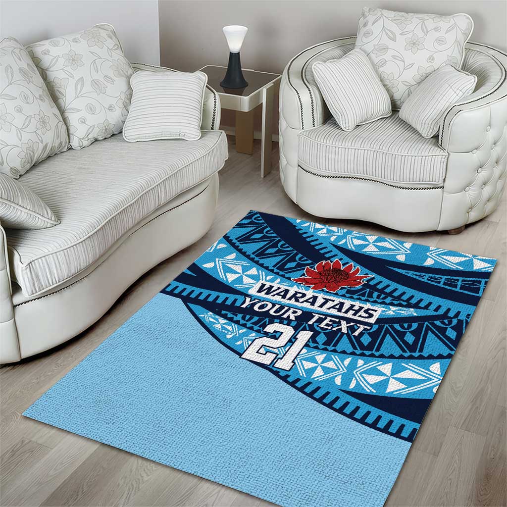 New South Wales Rugby Pacific Custom Area Rug Pasifika Tapa Pattern