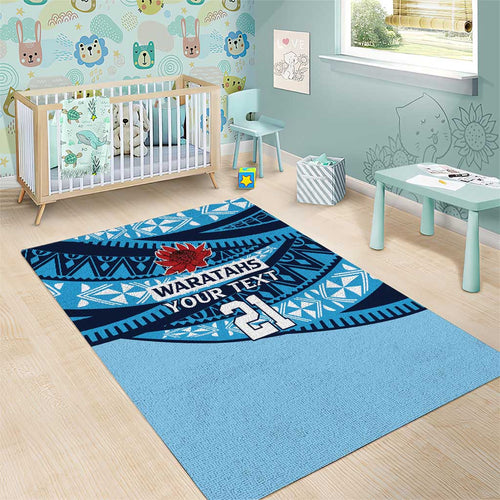New South Wales Rugby Pacific Custom Area Rug Pasifika Tapa Pattern