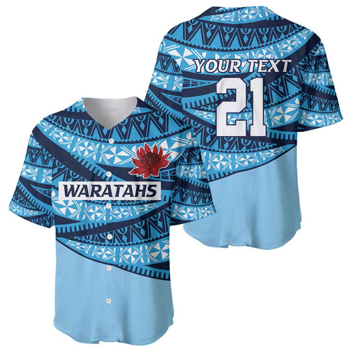 New South Wales Rugby Pacific Custom Baseball Jersey Pasifika Tapa Pattern