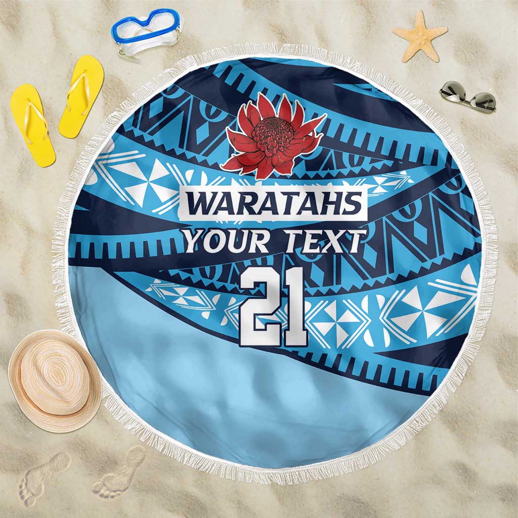 New South Wales Rugby Pacific Custom Beach Blanket Pasifika Tapa Pattern