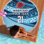 New South Wales Rugby Pacific Custom Beach Blanket Pasifika Tapa Pattern