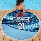 New South Wales Rugby Pacific Custom Beach Blanket Pasifika Tapa Pattern