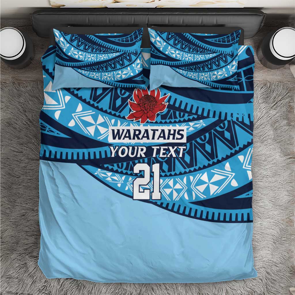 New South Wales Rugby Pacific Custom Bedding Set Pasifika Tapa Pattern